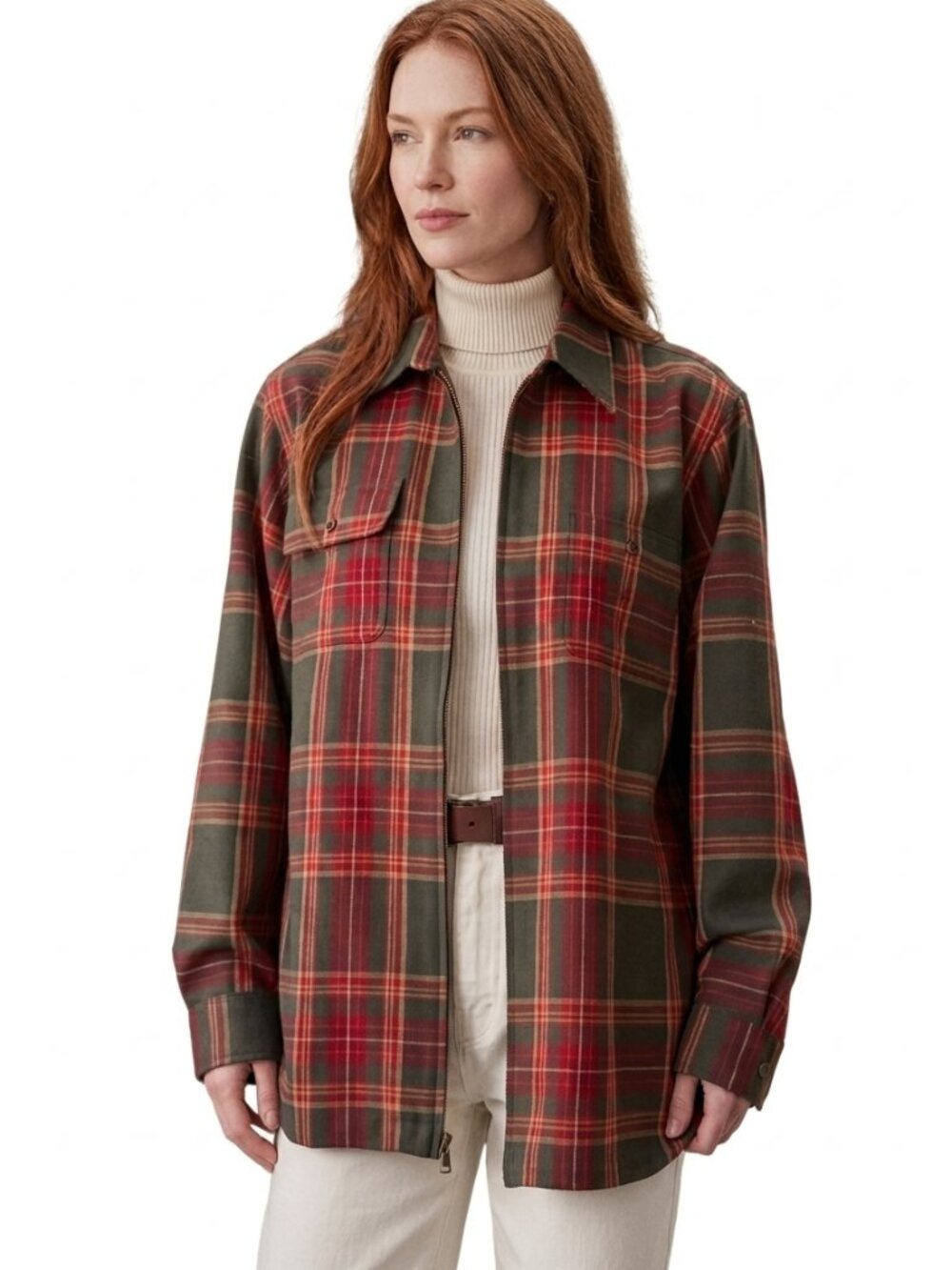 Vintage Lauren Ralph Lauren 100% Wool Plaid Shirt Jacket